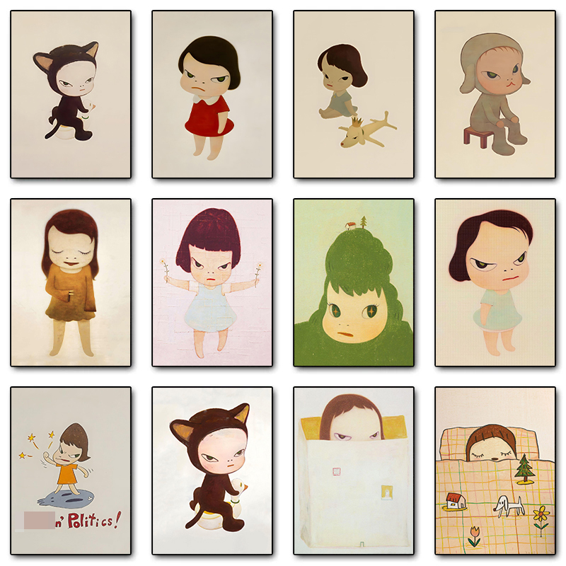 Vintage Collectible Dolls - لوحة قماشية بدون إطار من يوشيتومو